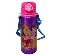 Borraccia in alluminio con cannuccia Principesse Disney 730 ml bottiglia con apertura automatica pop-up per bambini tracolla in dotazione