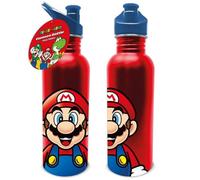 Pyramid International Borraccia in metallo da 700 ml con Super Mario (design Mario), bottiglia d'acqua per ragazze, ragazzi e bambini, prodotto ufficiale, colore nero