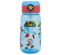 Borraccia in plastica Super Mario con Cannuccia morbida e tappo, 500ml