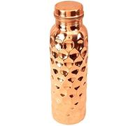 Borraccia in rame da 600 ml, a prova di perdite, design ayurveda per benefici per la salute e guarigione, recipiente in rame da 590 ml, per sport, fitness, yoga, casa, ufficio, hotel e una bottiglia