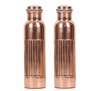Borraccia in rame puro da 1000 ml, contenitore in rame con borsa per il trasporto, per sport, yoga, bottiglia ayurvedica in rame per palestra, ufficio, escursionismo (confezione da 2, bottiglia con