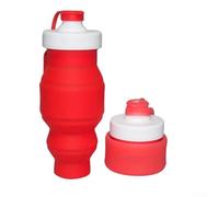 Borraccia in silicone da 520 ml, espandibile e a tenuta stagna, ideale per attività all'aperto come escursionismo e campeggio (520 ml rosso)