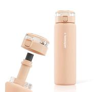 Borraccia in vetro Wessper da 680 ml con filtro per l'acqua, senza BPA, a prova di perdite, con filtro a carbone attivo, tappo a vite, per palestra, fitness, scuola, ufficio - Beige