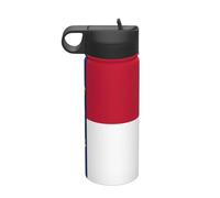 Borraccia isolata con bandiera del Nord Dakota da viaggio, per il tempo libero, in acciaio inox con cannuccia (510 ml), adatta per campeggio, fitness, escursioni all'aria aperta,