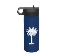Borraccia isolata con bandiera della Carolina del Sud, da viaggio, per il tempo libero, in acciaio inox con cannuccia (510 ml), adatta per campeggio, fitness, escursioni all'aria aperta,