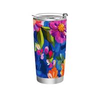 Borraccia isolata in acciaio inox con fiori di garofano per la casa, resistente alle perdite, tazza da caffè da 590 ml, per scuola, sport, asilo nido, campeggio e altro, semplicemente isolato con