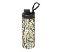 Borraccia isolata sottovuoto con mappa del tesoro labirinto, in acciaio inox, da 510 ml, adatta per sport all'aperto, campeggio, palestra, sport