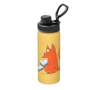 Borraccia isolata sottovuoto, con semi di girasole e volpi, in acciaio inox, da 510 ml, adatta per sport all'aperto, campeggio, palestra, sport