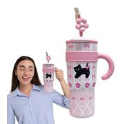 Borraccia isotermica | Bottiglia isotermica 1,2 l con beccuccio, bottiglia in acciaio inossidabile riutilizzabile con manico per bevande calde e fredde, donne, ragazze, viaggi, campeggio, sport