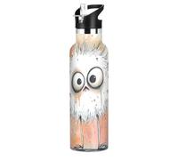 Borraccia leggera in metallo per bambini con mostro dei cartoni animati, 590 ml, con beccuccio a prova di perdite, coperchio a doppia parete, isolata sottovuoto, per casa/ufficio/viaggi/sport/scuola