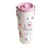 Borraccia mantiene il freddo tutto il giorno, bottiglia d'acqua in acciaio, termica da 900 ml, da viaggio a tenuta stagna con manico, per caffè, bevande, palestra, sport, bar, design