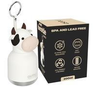 Mini Bestie - Borraccia per bambini con simpatico personaggio da collezione, per ragazze e ragazzi, a tenuta stagna, in acciaio inossidabile, senza BPA, con cinturino e clip, bottiglia isolata per