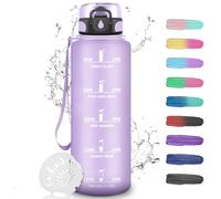 Borraccia Motivazionale 1,5l, Borraccia Palestra, a Prova di Perdite, Borraccie con Orari per Bere, Borracce 1 litro e mezzo per Adulto, Lavoro, Scuola, Ufficio, Trekking, Fitness, Yoga, Ciclismo