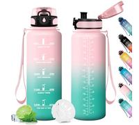 Borraccia Motivazionale 1.5L, Bottiglia con Filtro, Bottiglia Riutilizzabile, Borraccia Sportiva con Indicatore del Tempo Motivazionale, Borraccia per Sport, Palestra, Scuola, Gym, Fitness, Yoga