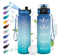 Borraccia Motivazionale 1 Litro, Bottiglia Acqua Sportiva con Indicatore del Tempo, con Filtro, Borraccia a Prova di Perdite, Facile Pulizia, Borraccia Palestra per Fitness, Ciclismo, Escursionismo