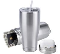 Borraccia nascosta da 590 ml, in acciaio inox, con scomparto nascosto, mantiene i tuoi oggetti di valore al sicuro come soldi, chiavi e gioielli, argento