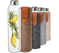 Borraccia per Acqua Con Copertura in Feltro 750Ml - Bottiglia in Vetro - Lavabil