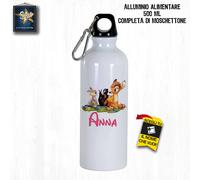 BORRACCIA PER BAMBINI 500 ML SCUOLA PERSONALIZZATA CON NOME ALLUMINIO BAMBI