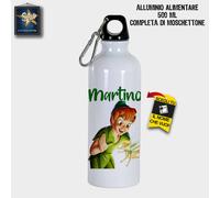 BORRACCIA PER BAMBINI 500 ML SCUOLA PERSONALIZZATA CON NOME ALLUMINIO PETER PAN