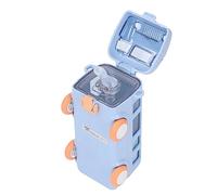 Borraccia per Bambini, Bottiglia D'acqua a Forma di Bus a Prova di Perdite a 360°, Tazza D'acqua Portatile Carina con Cannuccia Kids Small Drinking Cup for Home School Outdoor (Blu 500 ml)