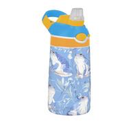 Borraccia per bambini con coperchio a cannuccia, riutilizzabile, a prova di perdite, per scuola e sport all'aria aperta, con scritta Botella de agua para ni?os