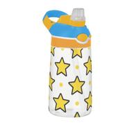 Borraccia per bambini gialla a pois gialli con cannuccia in silicone, leggera, da viaggio, per sport, viaggi e scuola termos para agua fria