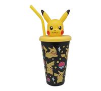 Kids Licensing Borraccia con topper 3D e cannuccia [500 ml], Pokémon