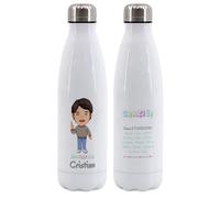 Borraccia per il maestro | Regalo personalizzato con avatar nome e classe | Bottiglia termica in Acciaio Inox
