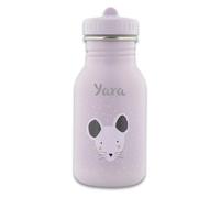 Borraccia personalizzata per bambini con nome, design Trixie, 350 ml, in acciaio inox, per bambini, a prova di perdite, chiusura adatta ai bambini, opzionale con zaino