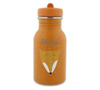 Borraccia personalizzata per bambini con nome, design Trixie volpe, 350 ml, in acciaio inox, a prova di perdite, chiusura adatta ai bambini, opzionale con zaino