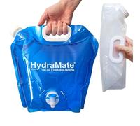 Borraccia pieghevole da campeggio, 2 contenitori per acqua da 5 l, senza BPA, leggeri, pieghevoli, per campeggio, picnic e festival, manico sagomato, facile da trasportare, 10 l totali (con rubinetto)