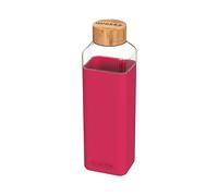 Quokka Bottiglia Quadrata in Vetro con Custodia in Silicone Marrone 700 ML