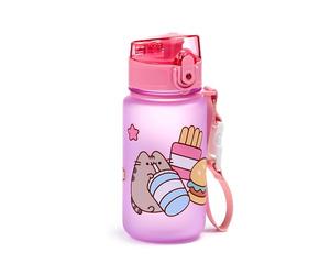 Borraccia Rosa per Bambina Pusheen the Cat - 350 ml, Riutilizzabile, senza BPA, Infrangibile, Cinturino Incluso, Soft Touch, Apertura Pop Top