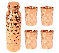 Borraccia Sottovuoto in Rame Taglio Diamantato Bottiglia Acqua 1000ML Bicchie...