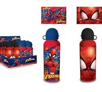 Borraccia Spiderman in Alluminio per Bambini Borraccia Scuola Bottiglia 500ml con beccuccio retraibile