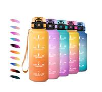 Borraccia Sport 1,5L, Bottiglia con Filtro Senza Perdite, Borraccia Motivazionale, Facile da Trasportare, Bottiglia Acqua Sportiva con Indicatore del Tempo, per Campeggio, Fitness, Yoga