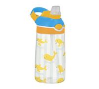 Borraccia sportiva a righe gialle con coperchio a cannuccia, per scuola/sport/asilo/campeggio termos para agua fria para ni?os