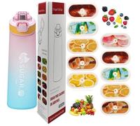 Borraccia sportiva da 700 ml con cialde in 10 gusti, il materiale tritan non ha paura delle alte temperature e il sapore naturale di frutta estratto rende l'acqua potabile sicura e gustosa.0 Zucchero