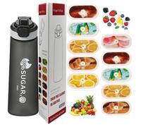 Borraccia sportiva da 700 ml con cialde in 10 gusti, il materiale tritan non ha paura delle alte temperature e il sapore naturale di frutta estratto rende l'acqua potabile sicura e gustosa.0 Zucchero