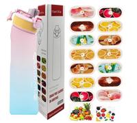 Borraccia sportiva da 700 ml con cialde in 14 gusti Materiale tritan resistente alle alte temperature Sapore naturale di frutta estratto rende l'acqua sicura e gustosa.