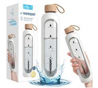 Bottiglia Wessper in vetro borosilicato con custodia in silicone, 1L, bianca