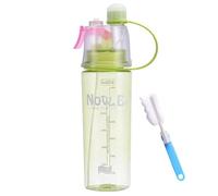 Borraccia sportiva portatile da 600 ml, con nebulizzatore a scatto, a prova di perdite, con cannuccia e spazzola per tazza, in plastica, materiale adatto per adolescenti, adulti, attività all'aperto,