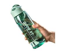 Borraccia sportiva portatile verde da 500 ml con filtro e scala graduata, | Resistente bicchiere sportivo da esterno in plastica con bilancia manuale e filtro, adatto agli studenti, supporta il bere