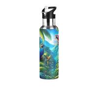 Borraccia sportiva senza BPA, con cannuccia, da 907,2 g, isolata, in acciaio inox, con cannuccia, per palestra, attività all'aperto, viaggi, scuola, pappagalli colorati