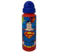 Borraccia Superman in alluminio con cannuccia bottiglia blu 550 ml accessorio per bambini