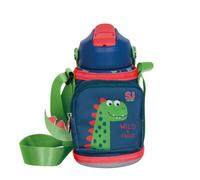 Borraccia Termica 350 ml con Cannuccia e Portaborraccia Sj Gang/SEVEN (dinosauro)