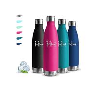 Borraccia Termica, 500 ml Borraccia Acciaio Inox, Borracce Termiche, Senza BPA, Bottiglie Metallo, Senza Perdite, Borraccie Piccola, Acciaio Inossidabile 18/8, per Scuole, Campeggio, Caffè, Viaggio