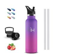 Borraccia Termica, 500ml Borraccia Bambini, Senza BPA, Borraccia con Cannuccia, Senza Perdite, Bottiglia Termica, Borraccia Acciaio Inox, Isolato Sottovuoto, Borracce per Scuole, Uffici, Campeggio
