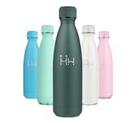 Borraccia Termica 500ml, Borraccia Doppia Parete Isolata, Senza BPA, Riutilizzabile, Bottiglia Acqua in Acciaio Inox, Antigoccia, Bottiglia per Scuola, Ufficio, Viaggi, Palestra, Sport, Campeggio