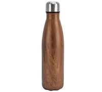 Borraccia termica a forma di, in acciaio inox, portatile, resistente, isolata, da viaggio, per campeggio, escursionismo, sport, scuola, palestra, ufficio, casa, picnic, hot yoga, (Grano di legno)